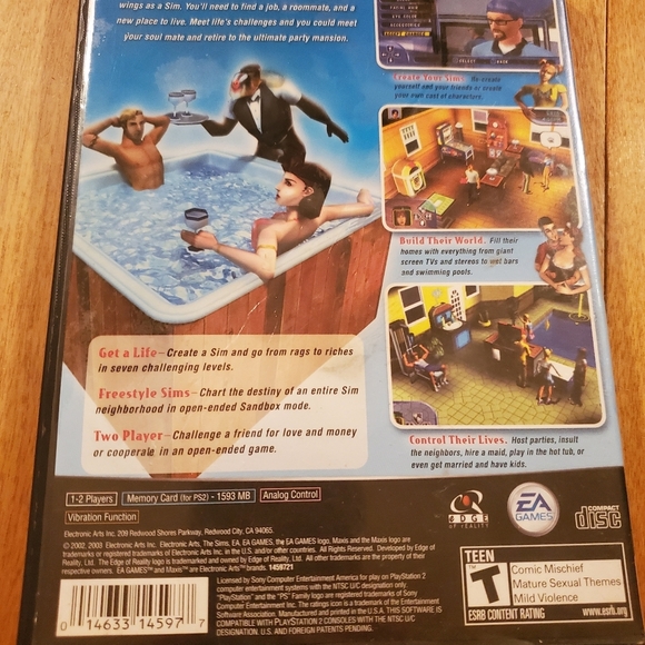 The Sims (PlayStation 2, 2002) Greatest Hits Purple Disc - Picture 3 of 5